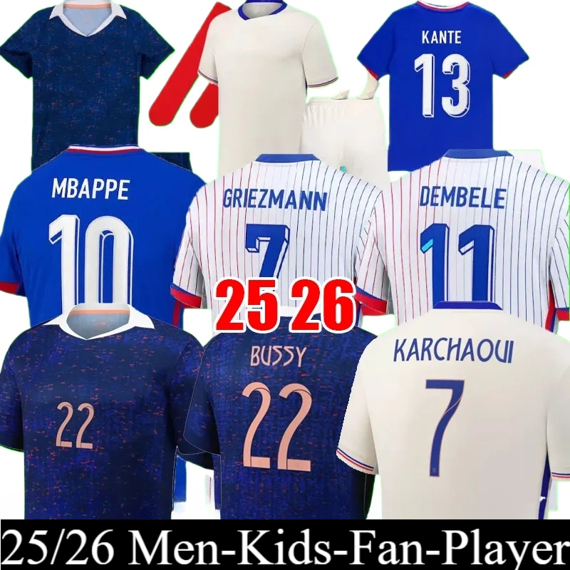 24/25/26 French club MBAPPE GRIEZMANN soccer jerseys 2025 DEMBELE Men Kids Kit socks Sets TCHOUAMENI GIROUD KOLO MUANI NKUNKU Maillots de football shirt
