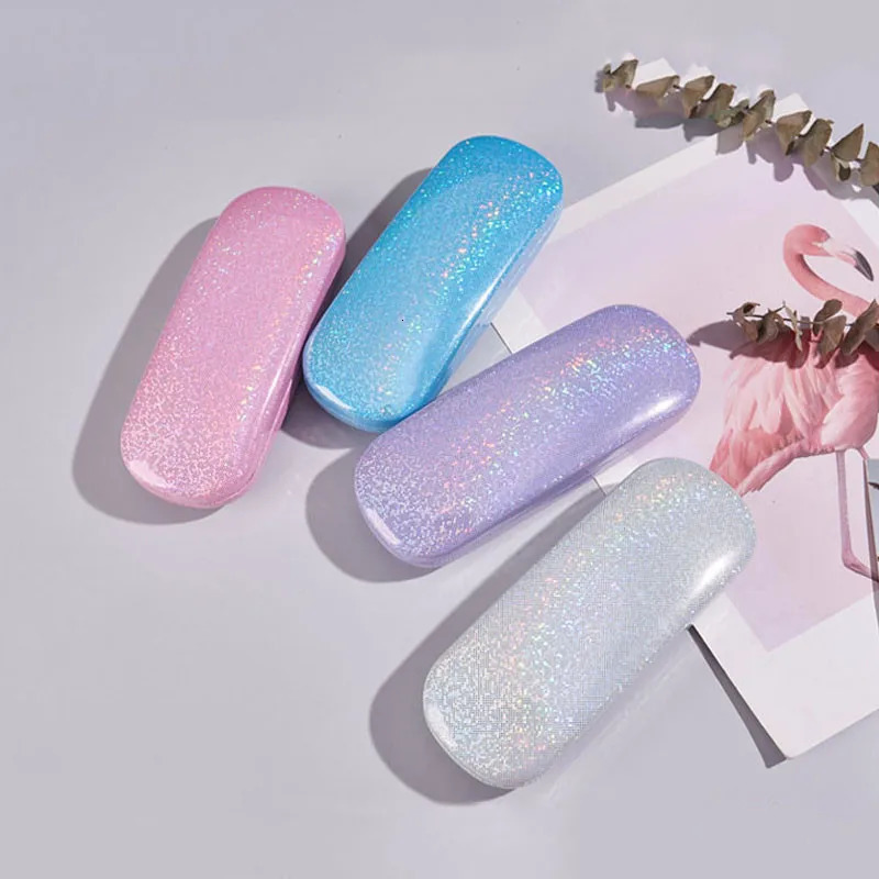 Glitter Laser PU Optical Glasses Protection Case Bling Student Girls Reading Eyewear Sunglasses Storage Box Organization Women 250617