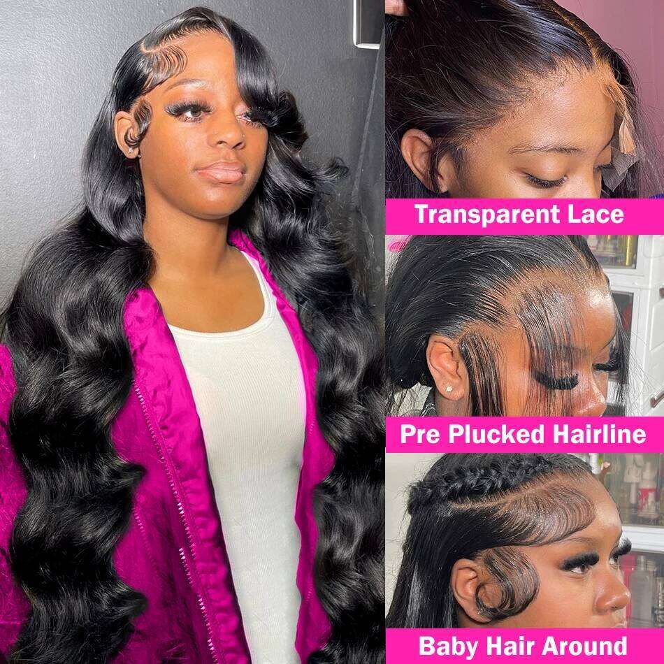 30 40 Inch 13x6 Hd Frontal 250 Density 13x4 360 Lace Front Body Wave Human Hair Wigs Brazilian Glueless Wig Preplucked