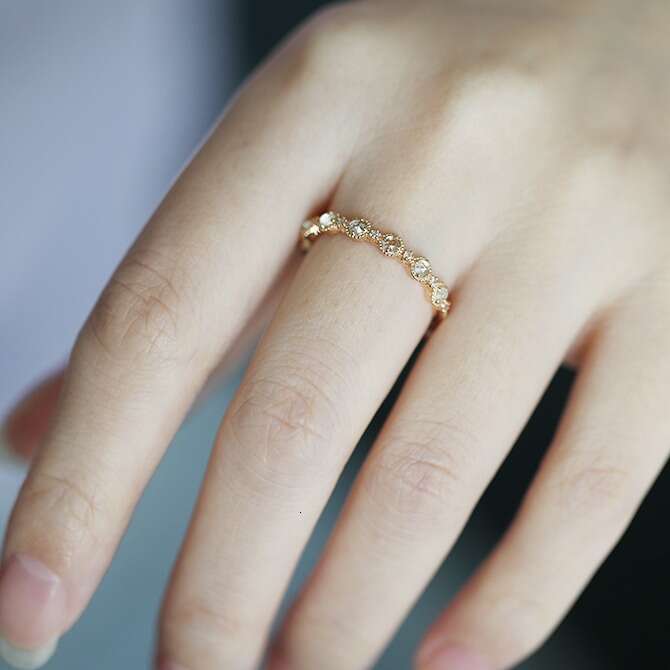 Dusk, Evening Star Super Beautiful Flower High Imitation Natural White Topaz Red Pomegranate Rare Rose Cut Light Luxury Ring