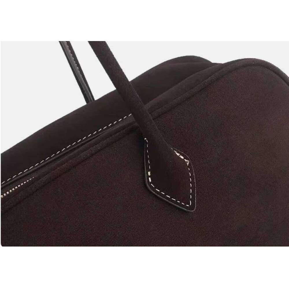 Pillow 2024 New Bowling Genuine One Shoulder Underarm Women's Anti Veet Frosted Leather Boston Bag Women