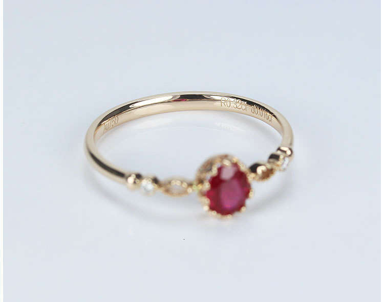14k Rose Gold Natural Blood Red Oval Luxury Crown Queen Plated Inlaid Ring