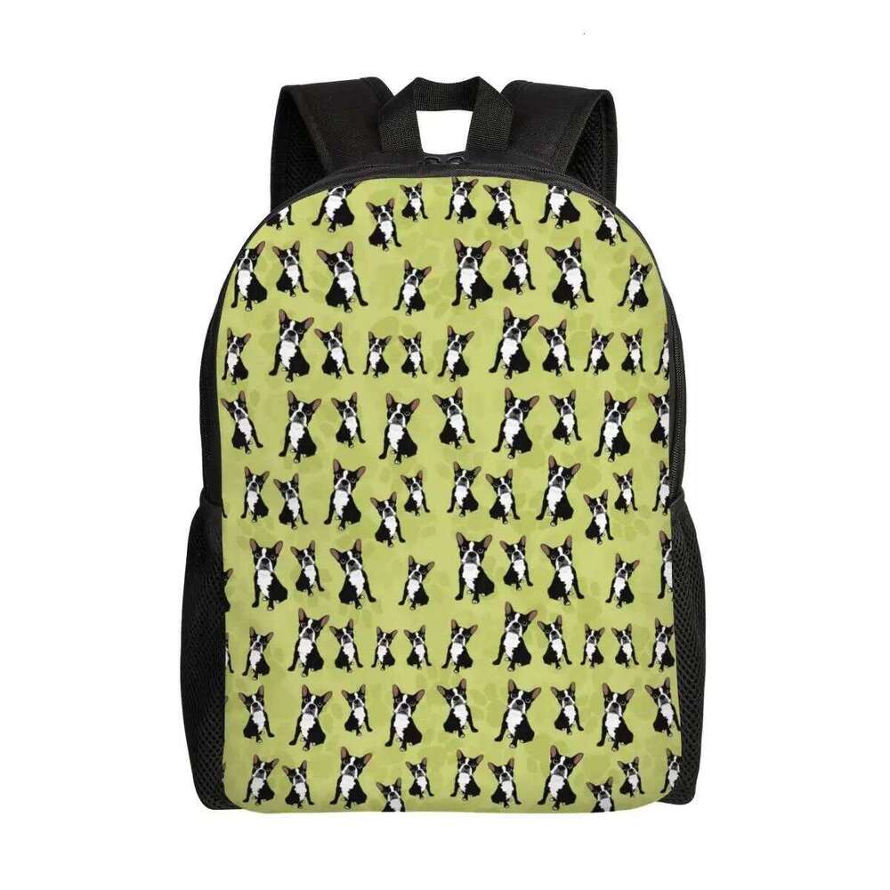 Customized Boston Terrier Pattern Backpack Men Women Fashion Bookbag For School College Bags