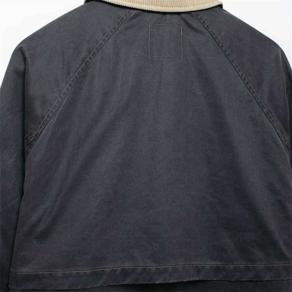 PB&ZA 2024 Autumn/Winter New Product Fashion Casual Women's Wear Simple Color Contrast Splicing Long Sleeve Zipper Jacket Coat