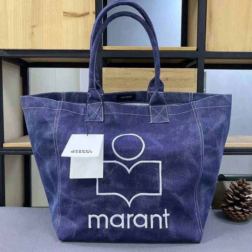Marant Glitter Print Cotton Bag Large Capacity Shoulder For Women Men, Fashionable Shopping Tote With Floral Abstract