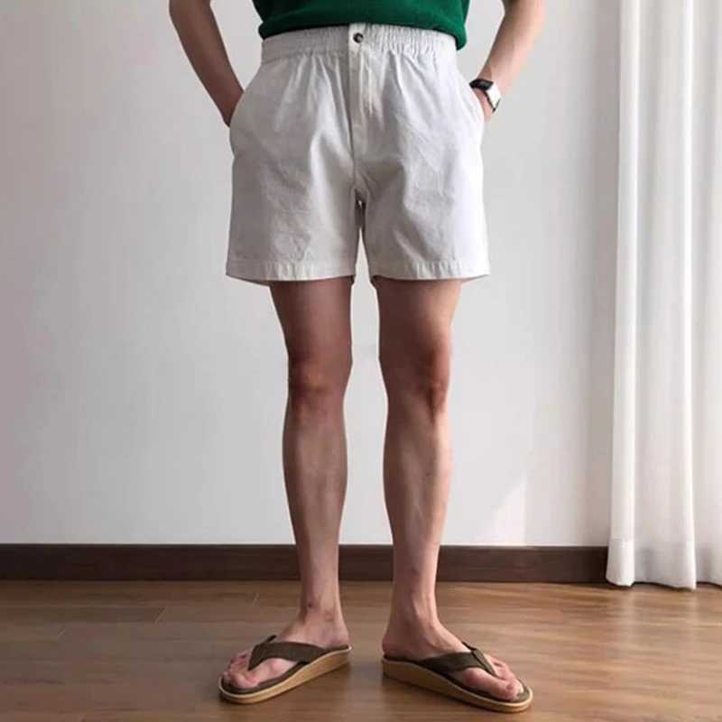 New Casual Mens Slim Shorts Outdoor Fashion Solid Color Elastic Waist Straight Shorts Men Summer Leisure Breathable Short Pants XJ250618