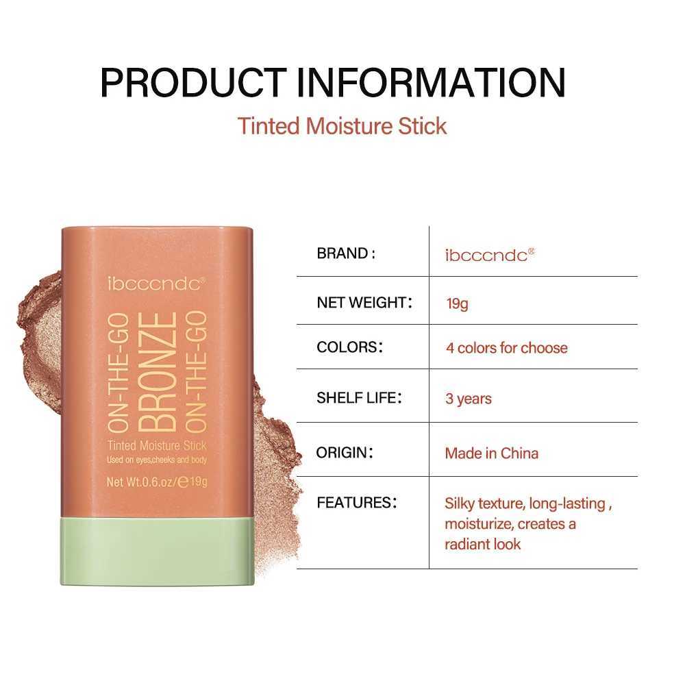 Peach Korean Makeup Contour Body Glitter Highlighter for Face Shading Stick Blush Bronzer Cosmetics Blusher Powder Red XJ250618