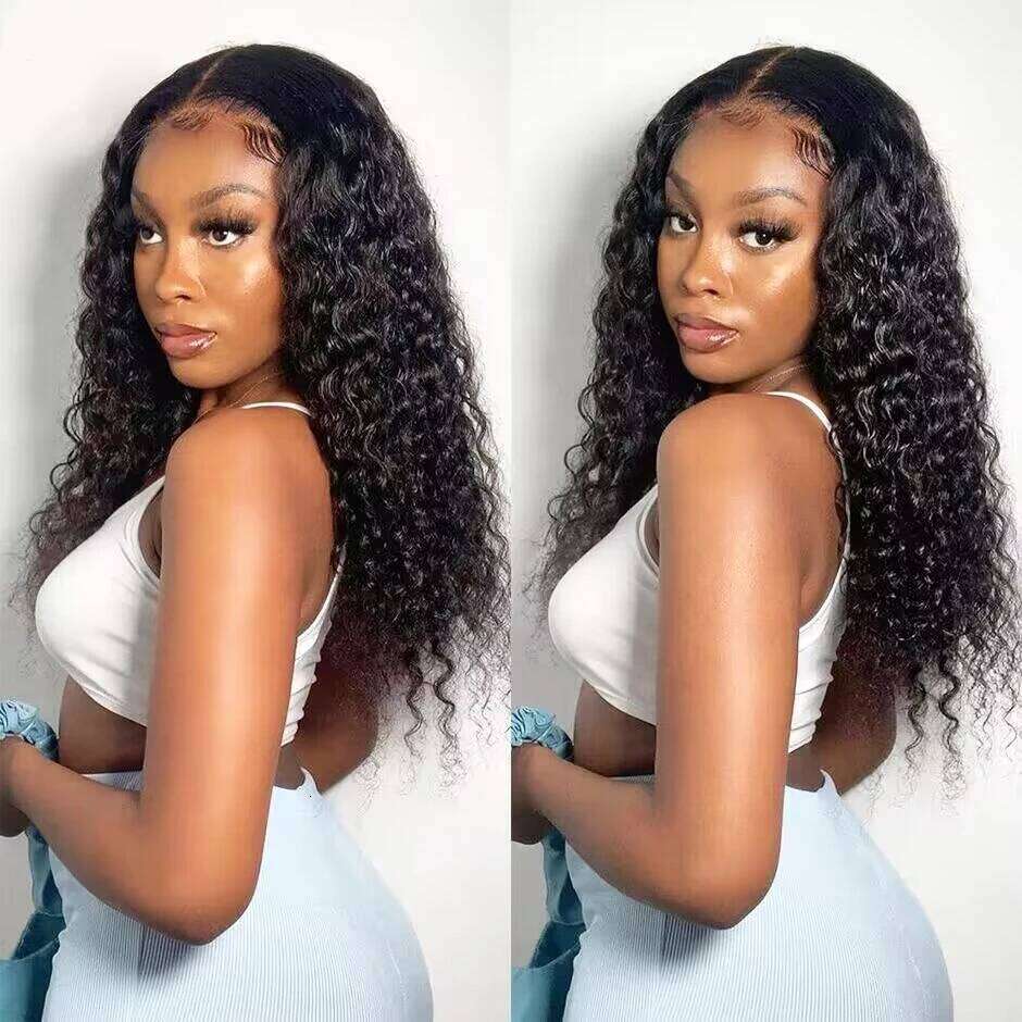 Water Pre-Cut Lace Wig 180% Pre-Plucked Natural Wave Wear Go Glueless Curly Human Hair Wigs For Women
