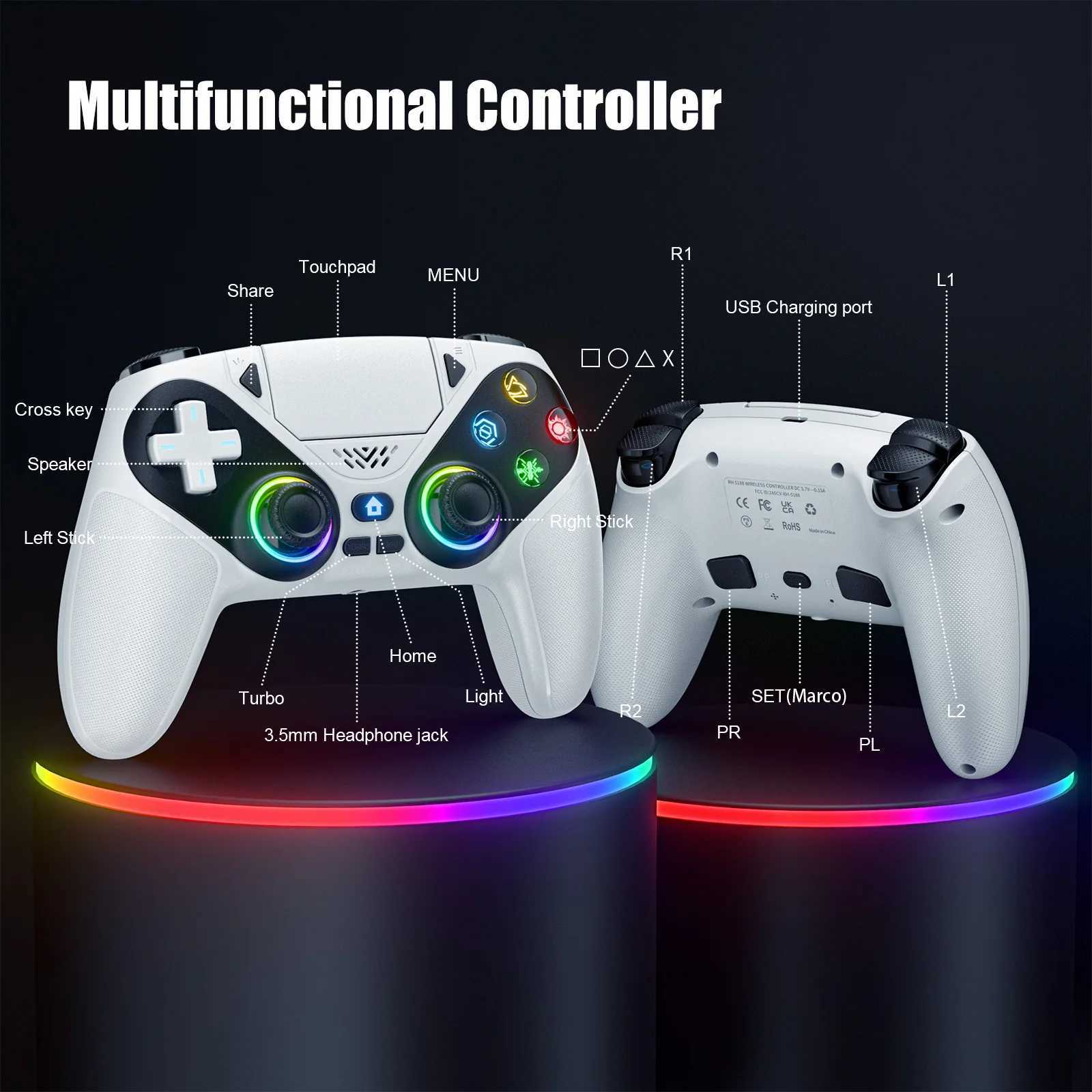 For Playstation 5 Wireless Controller For Pc Console Controller With Turbo Dual Sense Vibrate Programming Bluetooth Gamepad Z250617UW70