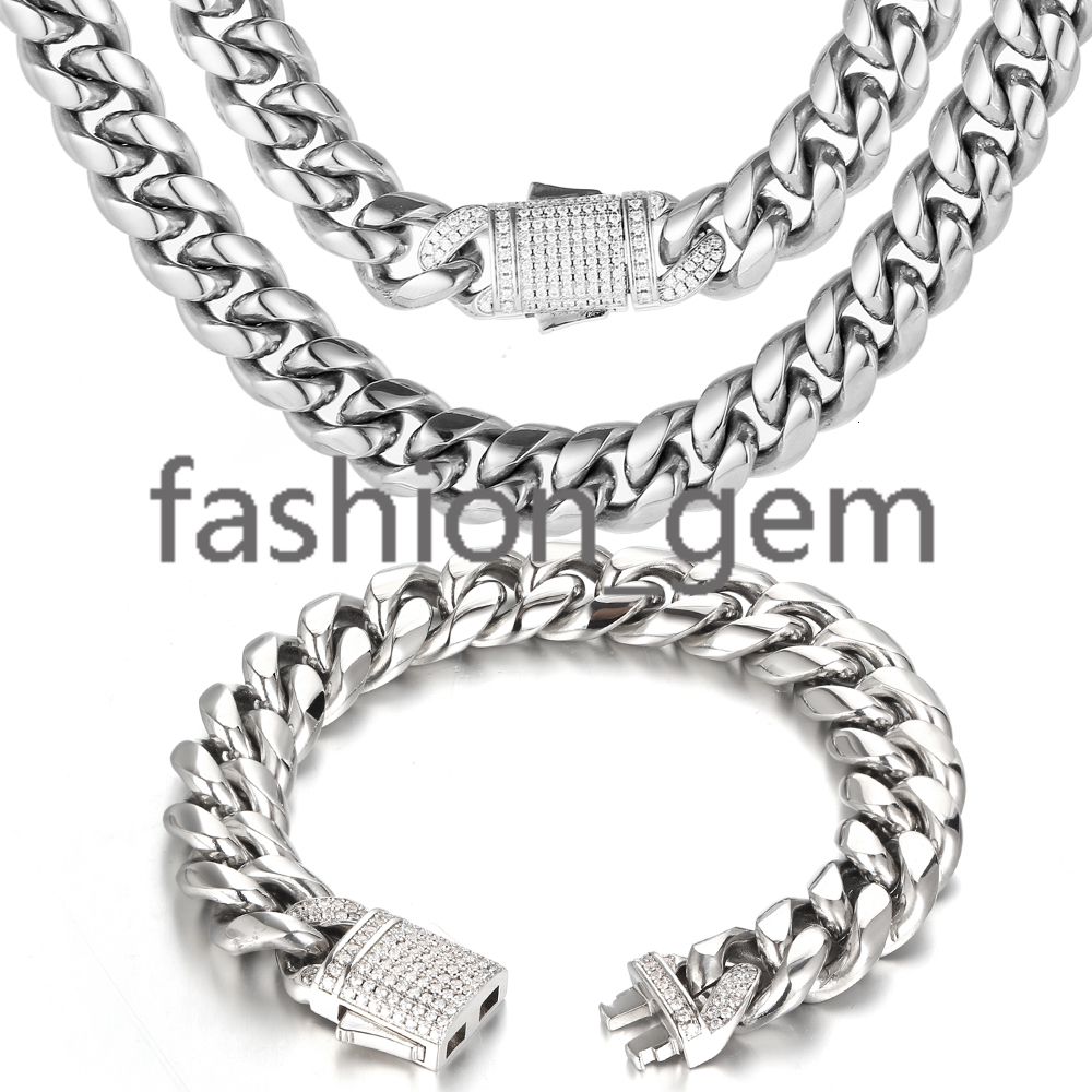 Fashion Hip Hop Jewelry 10/12mm Men Chunky 18k Gold Plated 925 silver 925 silver Necklace Cuban Chain