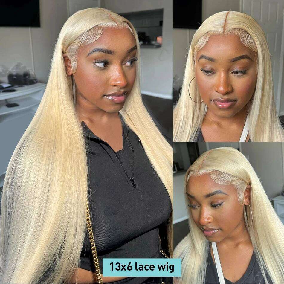 Wiggogo Straight Frontal Wig 13X4 13X6 Hd Transparent 613 Blonde Colored Lace Front Human Hair Wigs For Women Brazilian