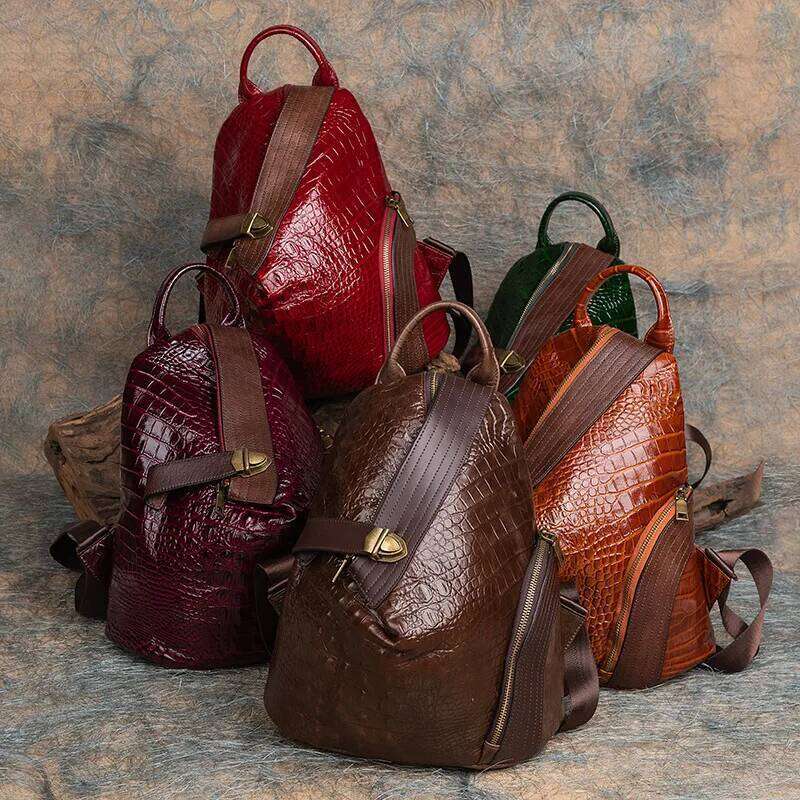 Johnature Vintage Eming Genuine Leather Backpack Multipurpose Women Bag Natural Real Cowhide Handmade Travel Backpacks