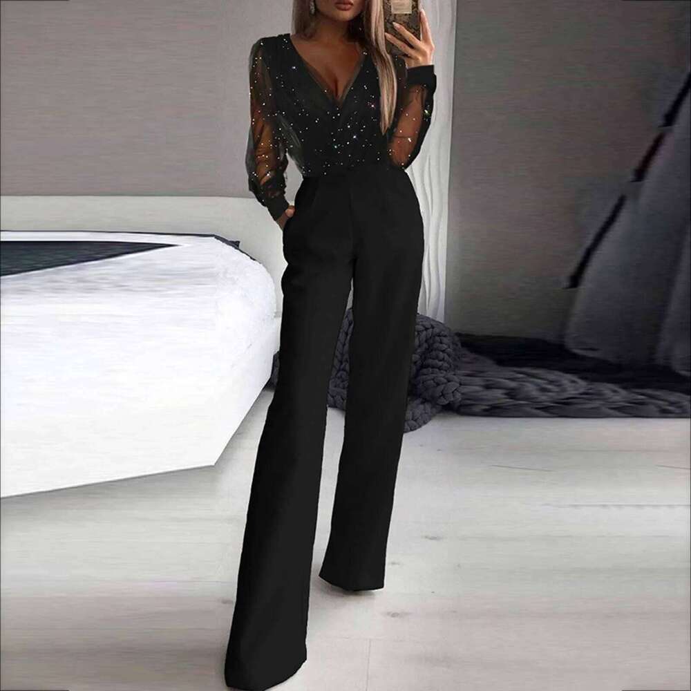 Wear Womens Strapless Casual Fashion Women's Solid Color Long Sleeved Summer Woman Fluid Pants Korean Chiffon Jumpsuit