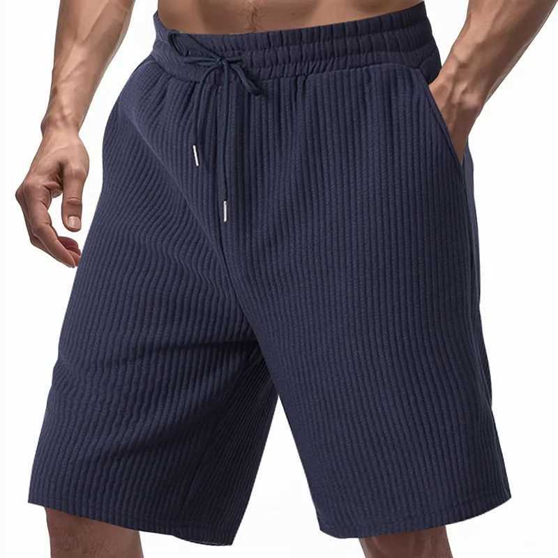 Mens Pants Mens Summer Heavy Double-line Jacquard Casual Sports Loose Trend Beach Mens Shorts Five-point Pants XJ250618