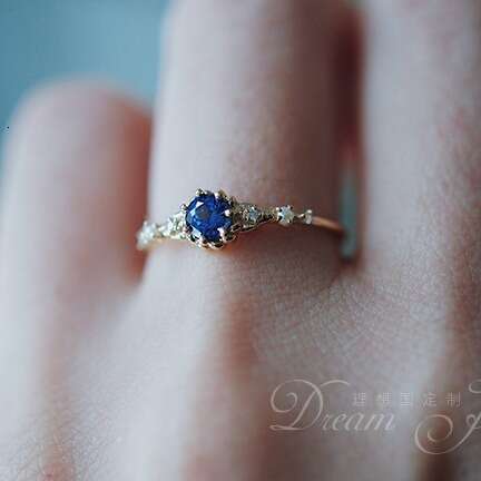 Artistic 14K Gold Plated Natural Pearl London Blue Zircon Luxury Ring