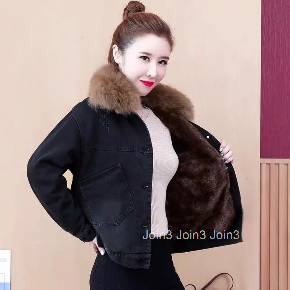 Warm Cowboy Coat Woman Embroidered Long Sleeve Winter 2025 Denim Jacket for Women Cold Y2k Clothes Youthful Low Cost Designer