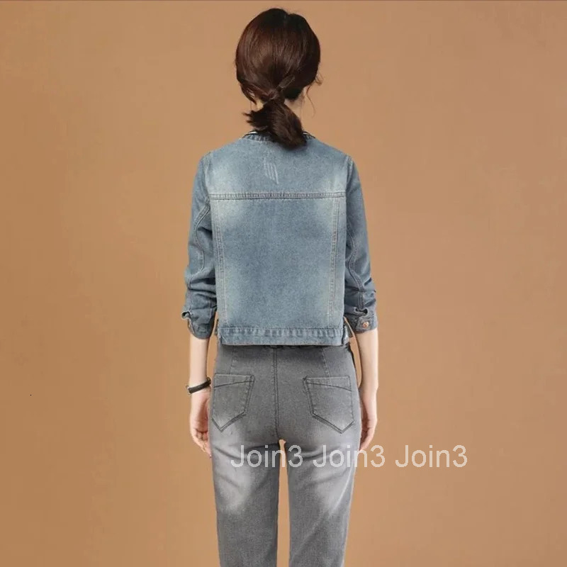 Denim Jacket for Women Loose Cowboy Coat Woman Long Sleeve Patchwork Designer Streetwear Harajuku Cowgirl Clothing Low Price