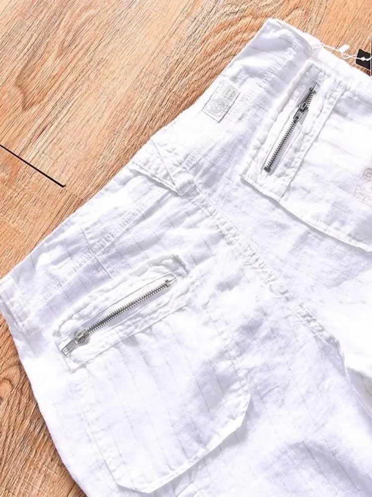 Summer Men Easy Matching Casual Stripe Shorts Multi Pockets Zipper Cool Straight-Leg Comfortable Mid Waist Knee Length Trousers XJ250618