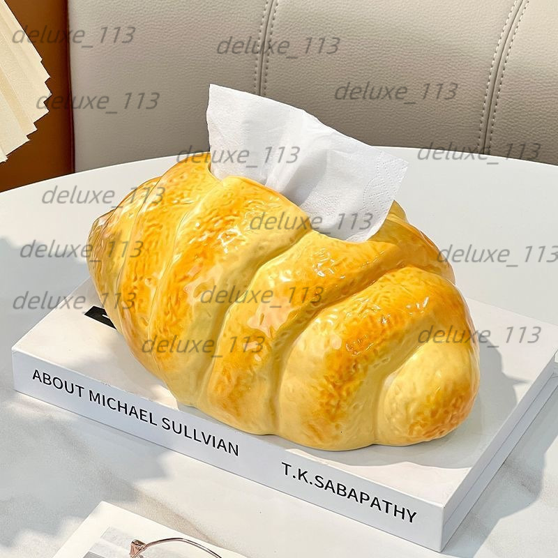 Cute Croissant For Home Living Room Coffee Table Desktop High-End Decorative Tissue Holder Napkin Box