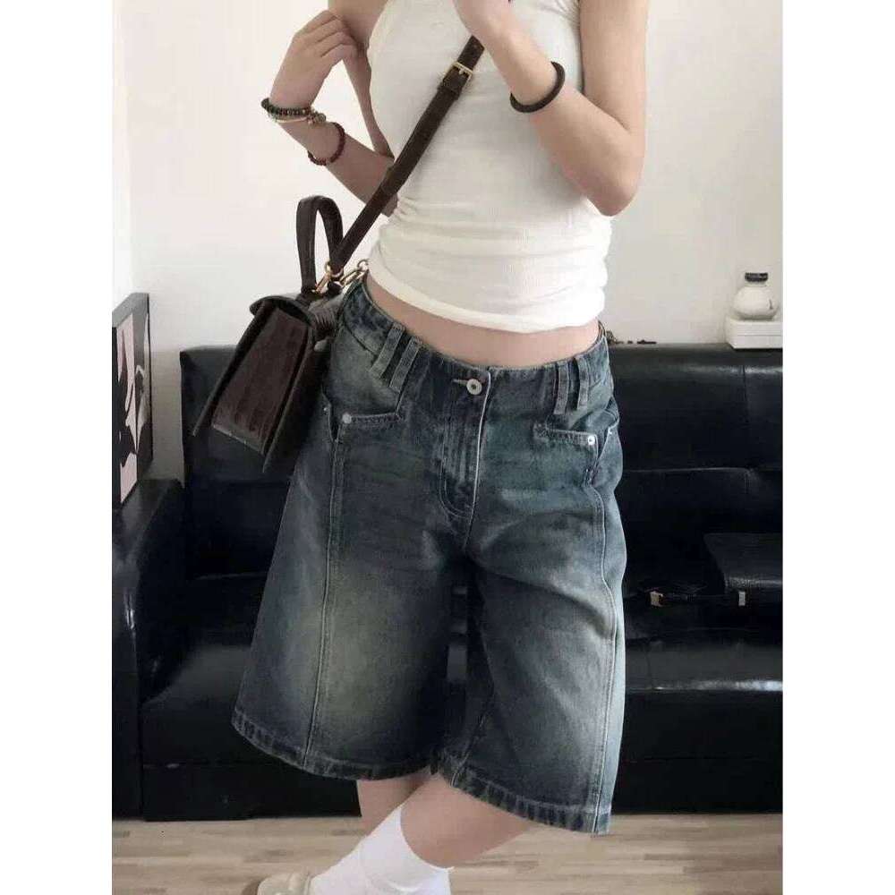 Wear HOUZHOU Y2k Vintage Women Denim Shorts Baggy High Waist Korean Wide Leg Jorts Casual Oversize Washed Jeans Streetwear Summer