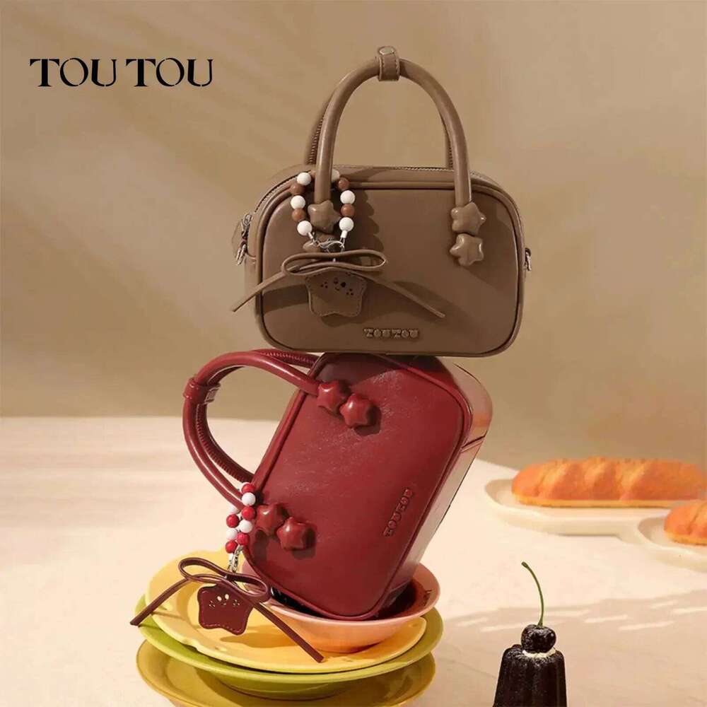 TOUTOU Women Bowling Handbag Replica Boston Mini Designer One Shoulder Crossbody Bag For Cosmetics Valentine Gift