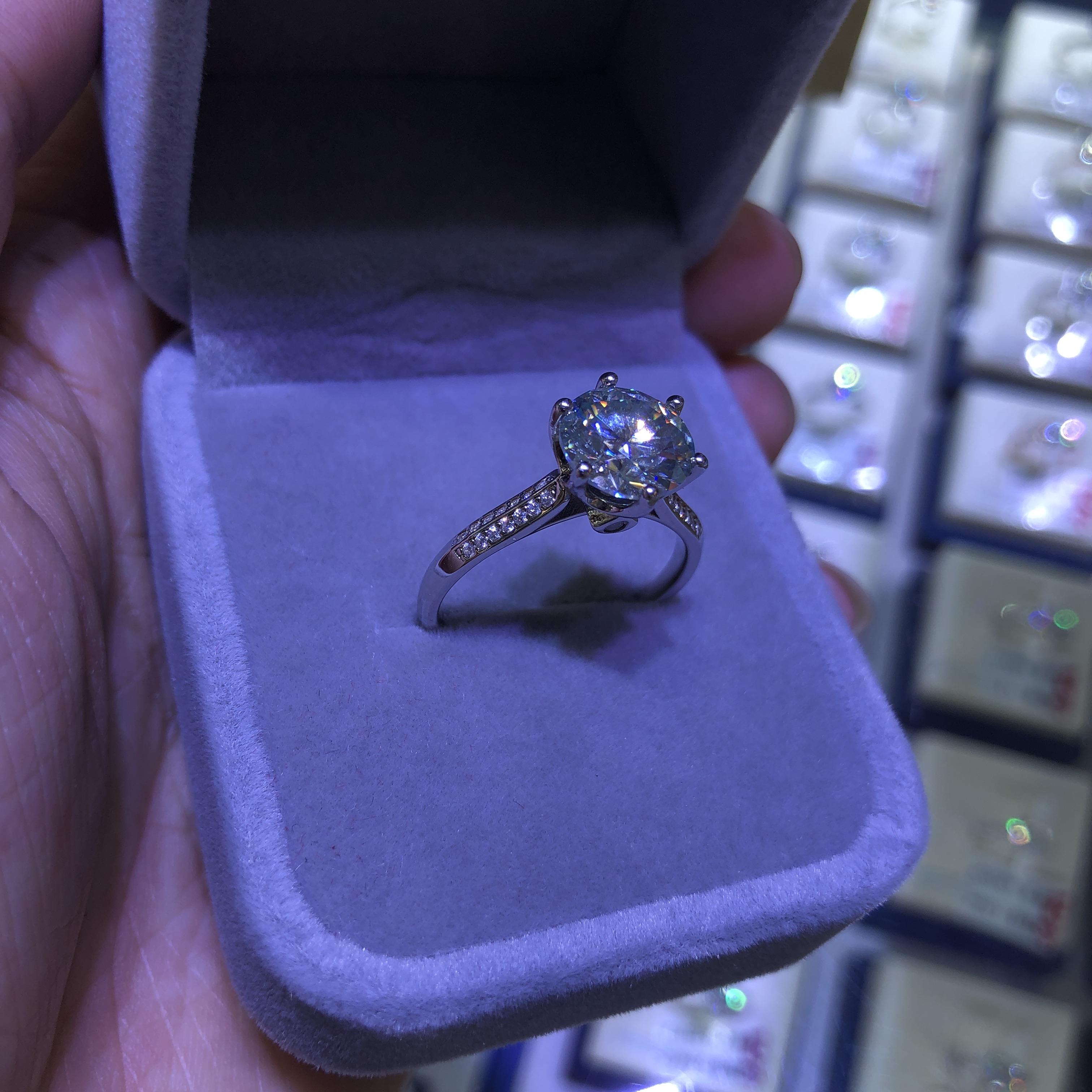 ADITA 1 Cara wedding ring Customized designer ring Carving your name 925 silver outer layer plated with platinum Through diamond testing fashion jewel