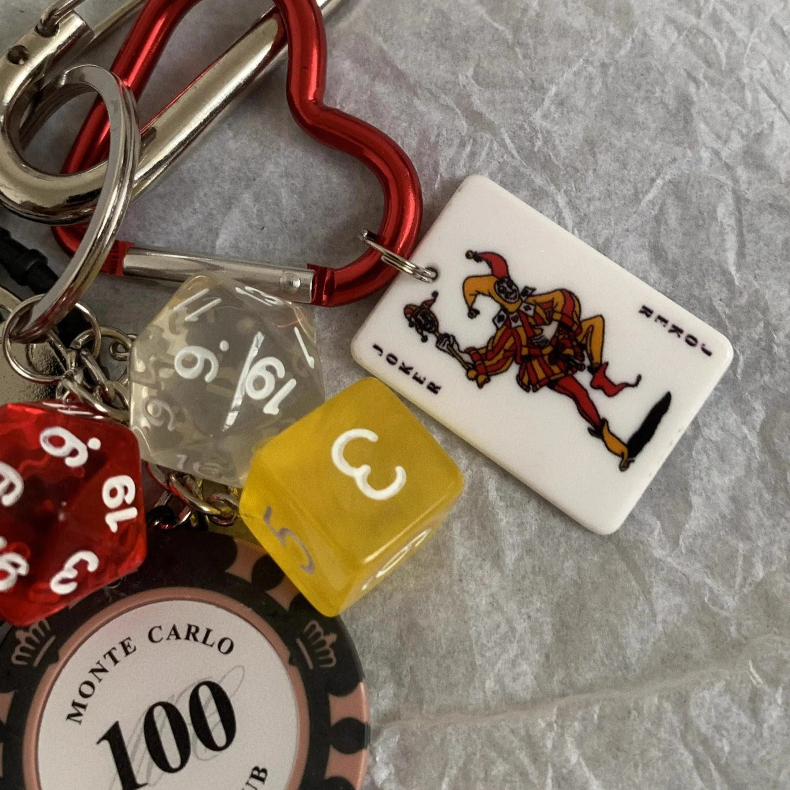 Las Vegas Casino style dice Key Chain Bottle opener Hangings playing cards Backpack pendant 250618