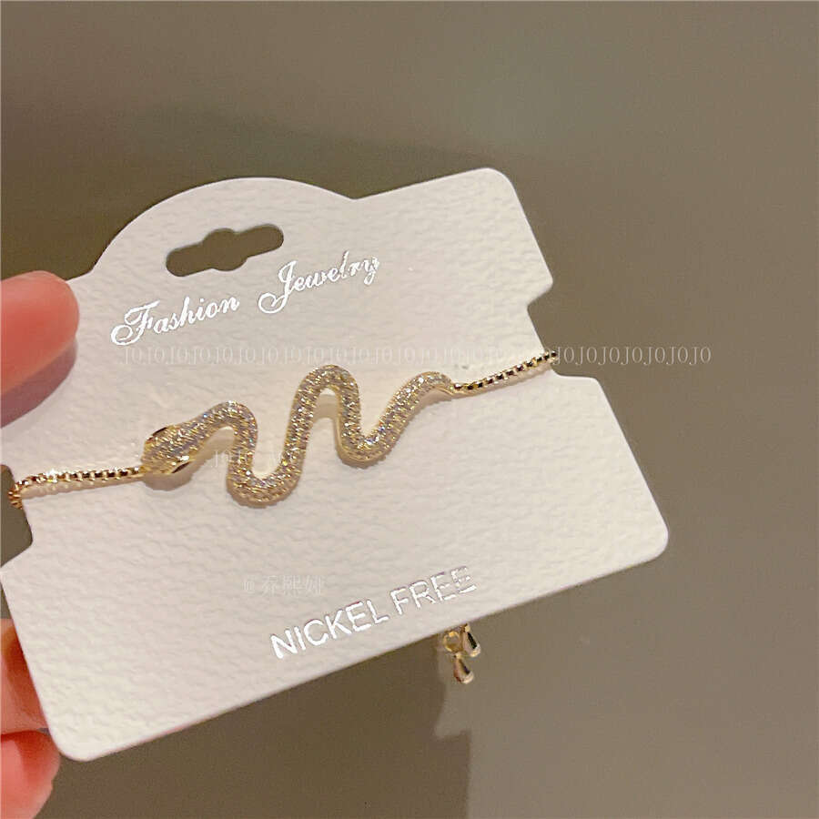 Elegant Socialite 2023 Micro-Inlaid Snake-Shaped New Niche Versatile Ins Style High-End Sense Jewelry Bracelet