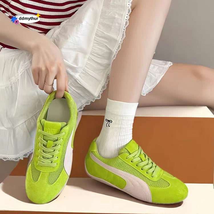 Genuine Leather Breathable Mesh German Training for Women 2025 Summer New Versatile Soft Sole Slimming Sports Casual Shoes ddmythur