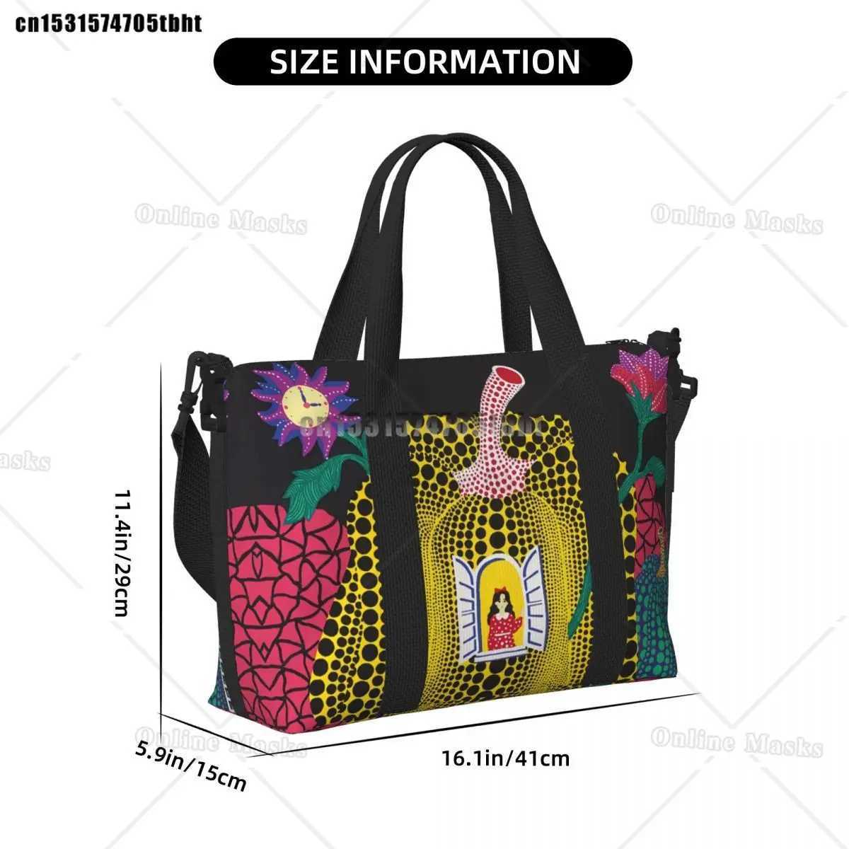 Cust Yayoi Kusama Abstract Painting Beach Tote Bag Wen Extra Large Gym Carry Travel Shopping Bags B250618