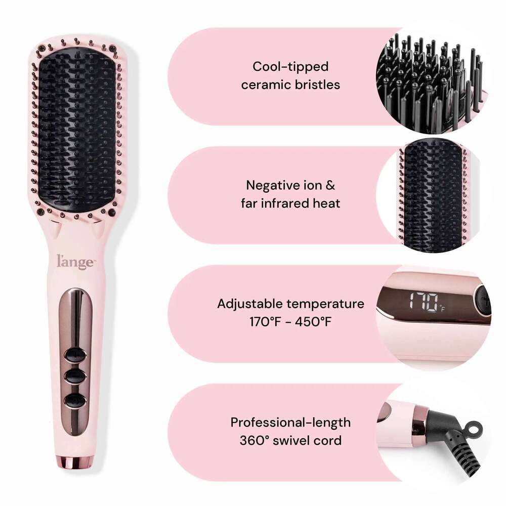 Le Vite Straightener | Heated Hair Straightening Brush Flat Iron, Black