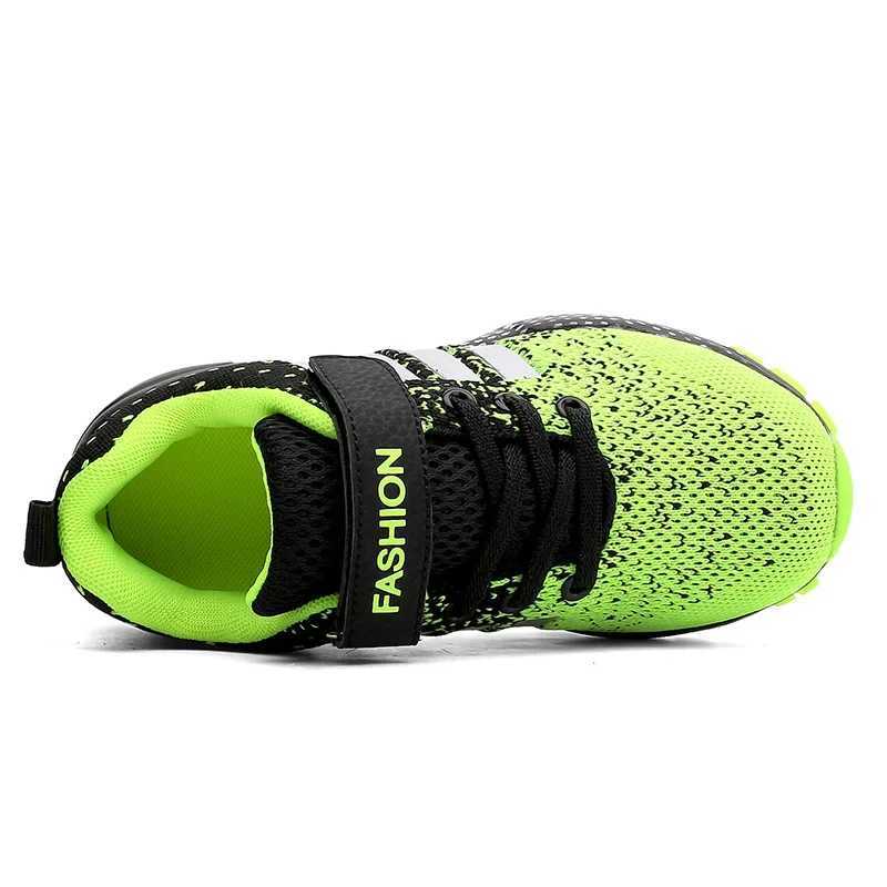 Hot Sale Green Red Childrens Running Shoes Summer Outdoor Breathable Kids Shoes Trainers Low-cut Sneakers for Boys 7 to 14 Years Z250618