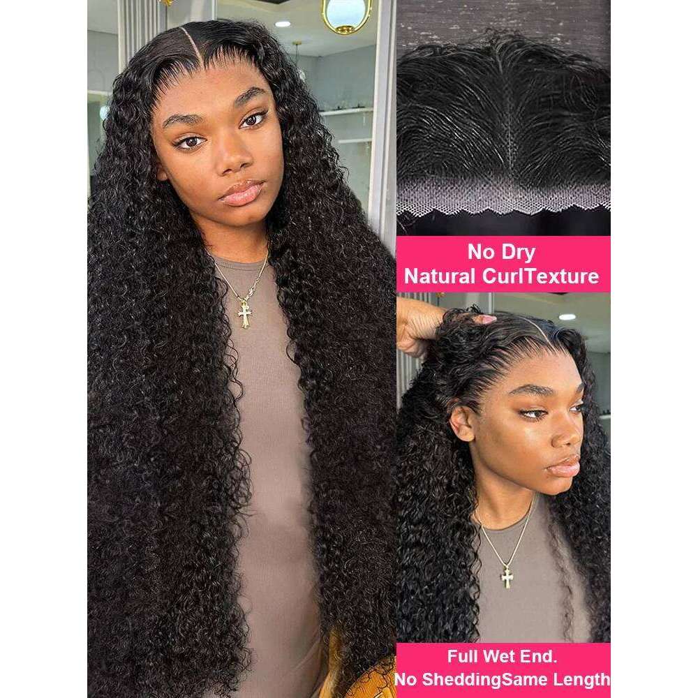 Sophianna Water Culry 13x6 HD Frontal Human Hair 30 40 Inch Black Deep Wave 13x4 Transparent Lace Front Wig For Women