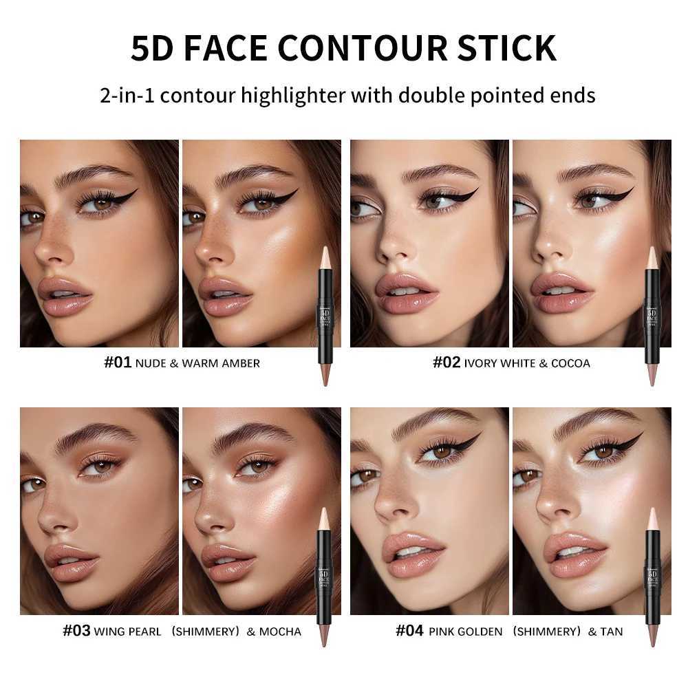 Double Head Highlight Pen Highlighter For High Nose Bridge Shadow V Face Foundation Contour Makeup Concealer Stick Cosmetics XJ250618