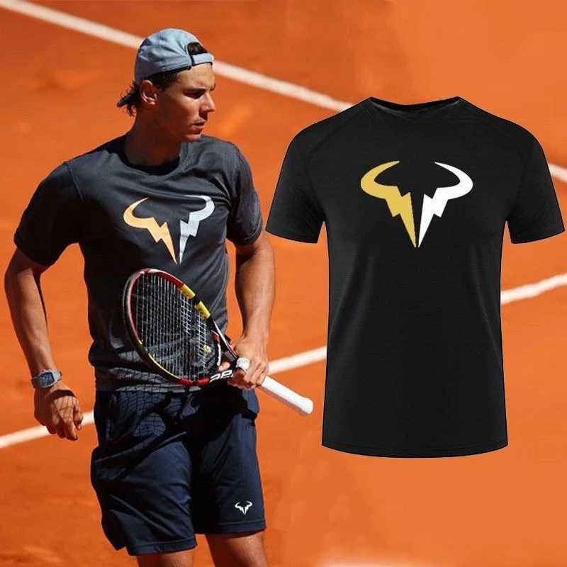 Nadal Tennis Same Suit Breathable T-shirt Short-slved Sports Kovic Top Pure Cotton Printing Mens Trendy Brand Fashion H250618