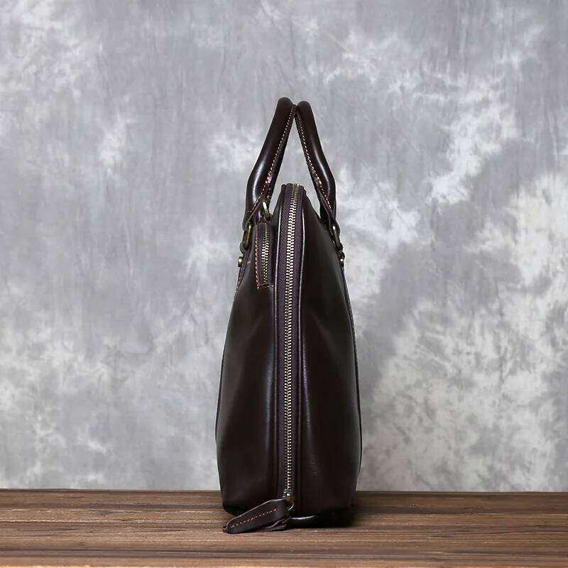 Retro Top Layer Cowhide Briefcase For Men's Business Fashion Genuine Leather Crossbody Handbag 15 Inch Computer Bag JLFGPJ