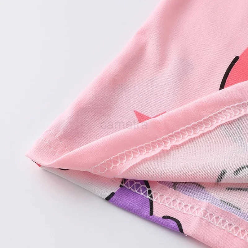 Sanrio Hello Kitty Kuromi Kzlarn Yaz Pijama Seti Karikatr Bisiklet Yaka Ksa Kollu st ve Uzun Pantolon Rahat Ev Giyimi ocuklar iinXJ250618XJ250618
