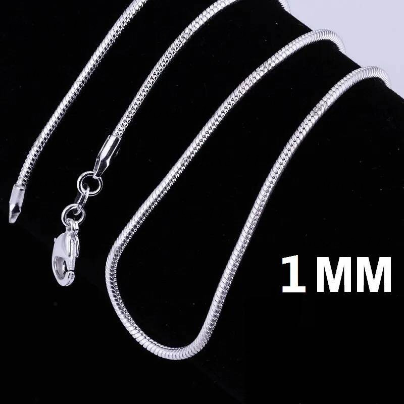 Chains Necklaces Pendants Jewelry Sterling Sier Plated Necklace Chain 16 18 20 22 24 1Mm Thin Box Bike Pendant For Women And Men Drop