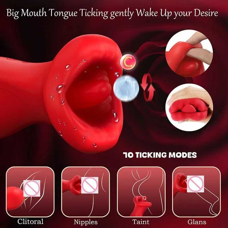 3-in-1 Thrusting Tongue Vibrator 10-speed Clitoral Stimulator With Mouth Licking G-spot Sucking Adult Touch orgasm Sex Toy 18+ W250618