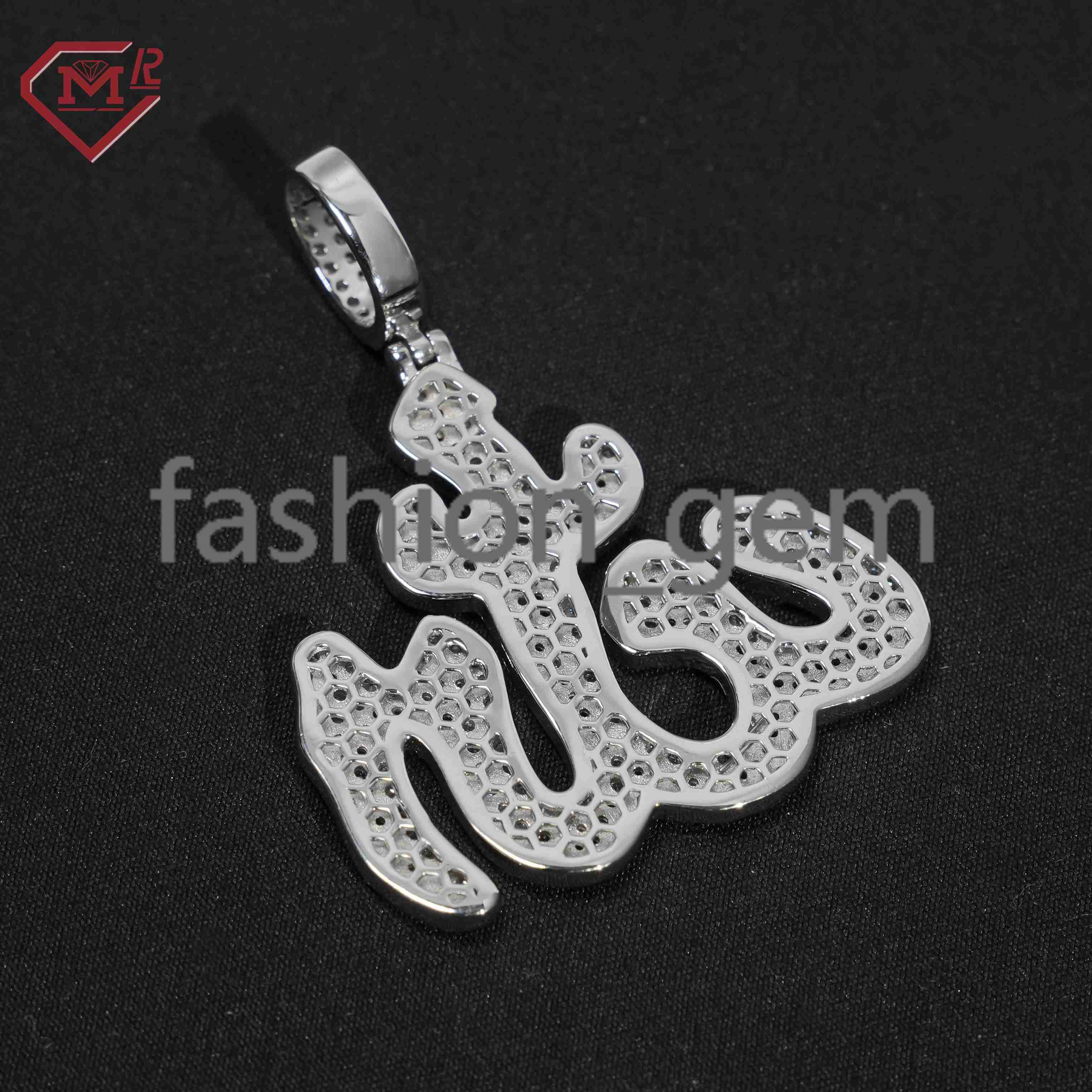Luxury Custom Moissanite Pendant Allah Sterling Silver 925 Vvs Iced Out Diamond Moissanite Pendant