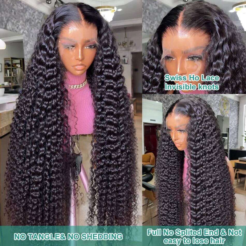 Sophianna Curly 30 40 Inch HD 13x6 13x4 Front Human Hair Wig Black Deep Wave 5x5 Lace Frontal Glueless Wigs Wear And Go