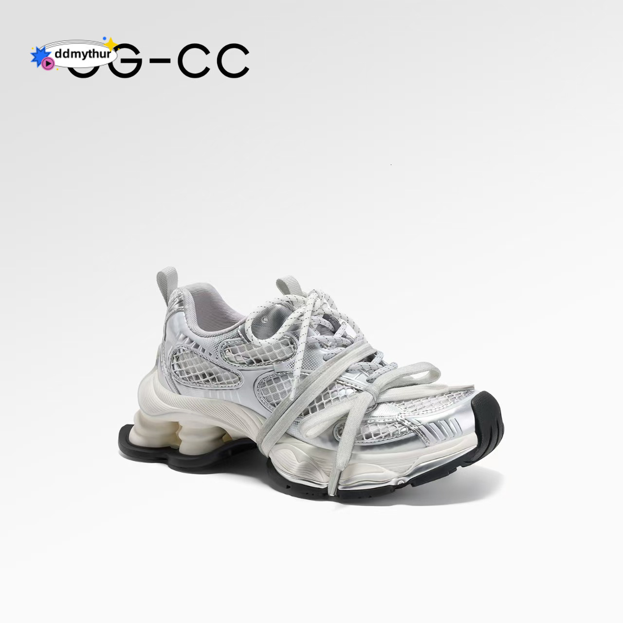 GGCC Galaxy Particle 2025 Spring New Vintage Thick-Soled Dad Casual Shoes for Women ddmythur