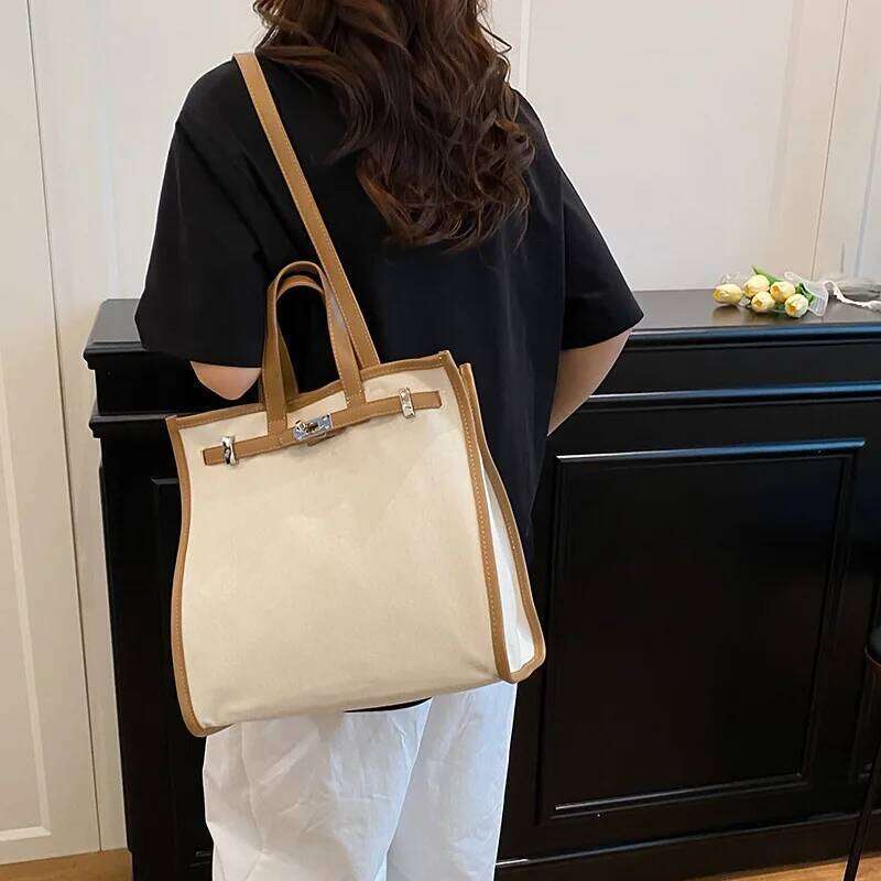 Spring 2025 Large Tote Shoulder Bag - Textured Vegan Leather Indie Design For Women Work & Travel Essentials