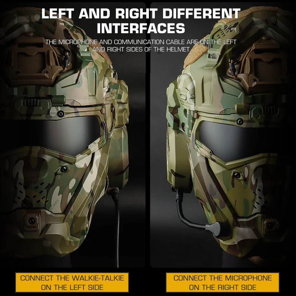 Airsoft Fast Helmet Tactical Militar WRonin Assault II Builtin HeadsetAntifog FanFlip MaskReplacement Lens 250611