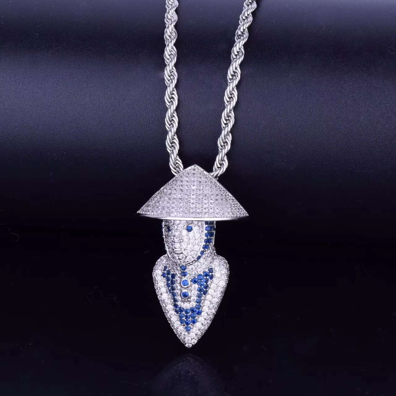 New 18K Solid Gold Silver Moissanite Mortal Kombat Pendant in Hip Hop Style New Flooded Ice Necklace Design