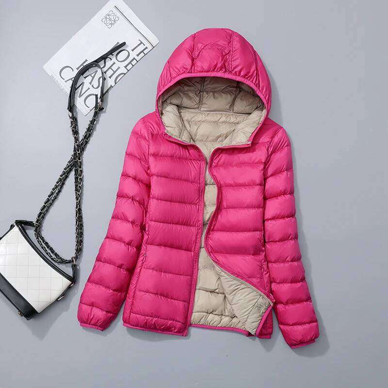 Autumn Ultra Light Coat Female Windbreaker Double Sided Women Winter Jackets White Duck Down Coats