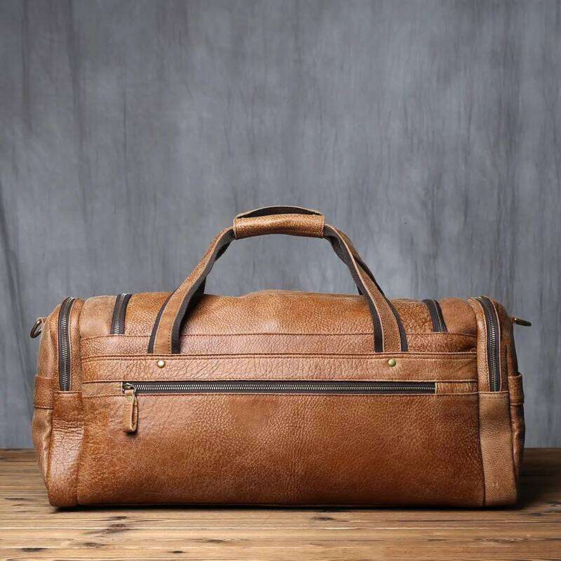 Retro Men's Hand Lage Leather Travel Top Layer Cowhide Large Capacity One Shoulder Messenger Bag Casual Laptop NZPJ