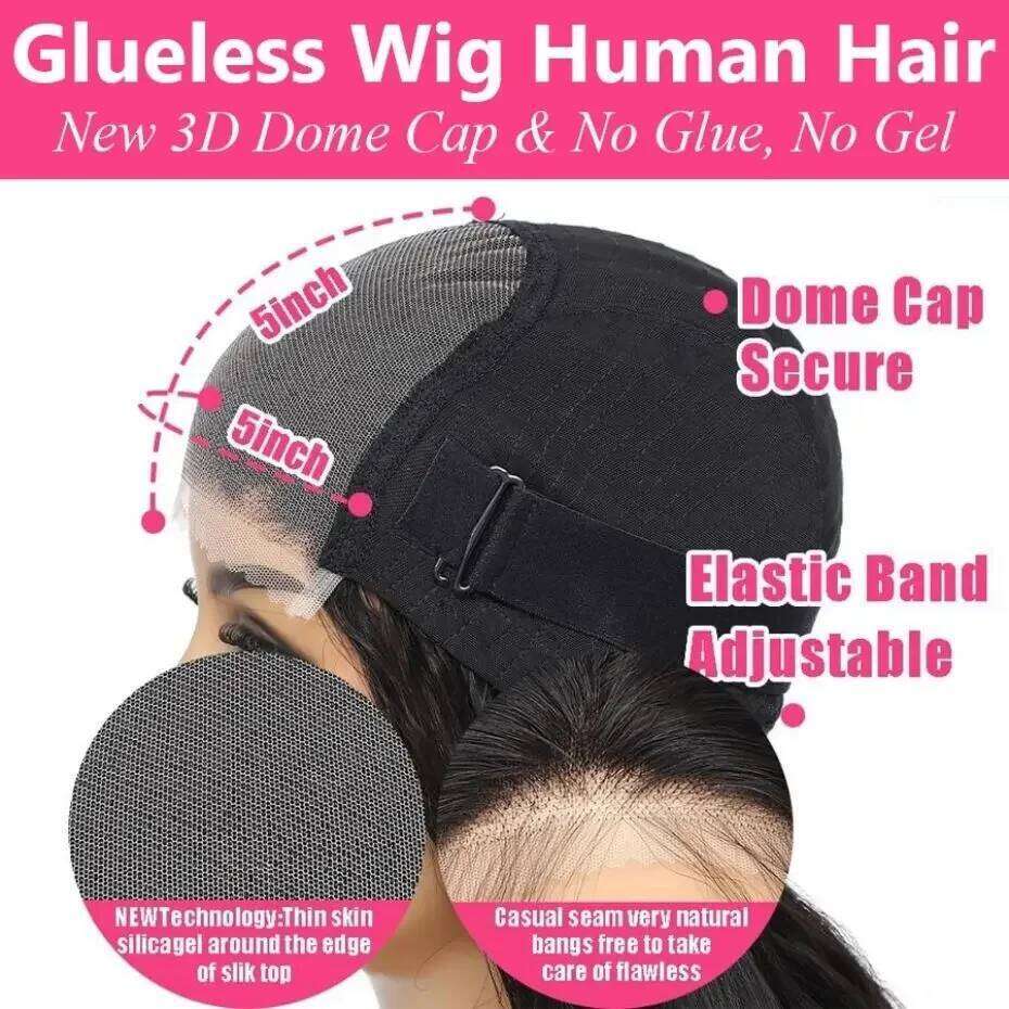 36 38Inch Body Wave Human Hair For Black Women Wear To Go Bleach Knots 4x6 5X5 Lace Closure Glueless Wigs