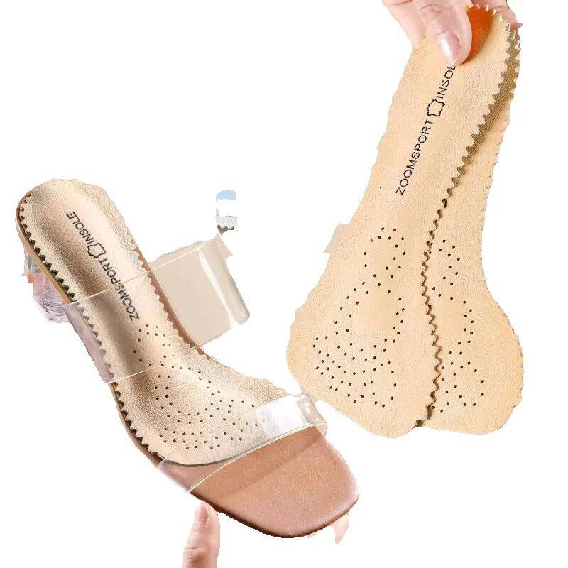 Latex Cowhide moisture-wicking and breathable Non-slip Pads Women Sandals High Heels Seven-point Shoes Insoles Arch Support Insole for Feet Shoe Sole 