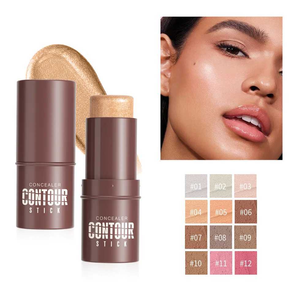 Natural Face Multi-Function Contour Highlighter Stick Waterproof Full Coverage for All Skin Tones Long-Lasting Matte Finish XJ250618